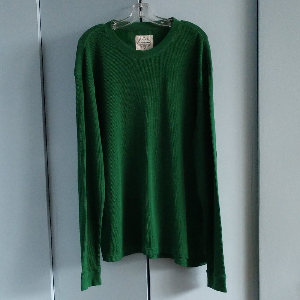 St Johns Bay XL Oversize Waffle Tee Shirt  Green